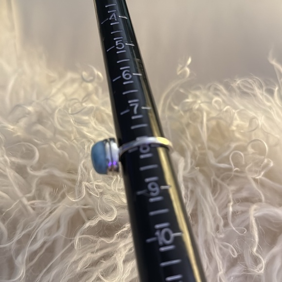 Bold Larimar Silver Statement Ring - Picture 5 of 6